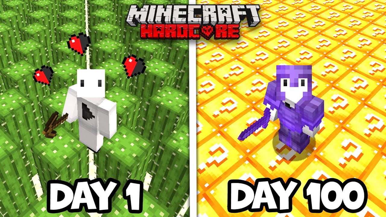 100 days, but the FLOOR CHANGES EVERY DAY in Minecraft Hardcore