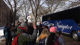 Morningside College waves goodbye to football team headed to national title game.