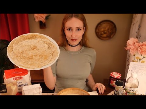 ASMR HOW TO MAKE Scandinavian Pancakes🥞✨️ Soft Spoken Cooking💕 No-Egg | No-Dairy |Plant-Based Recipe