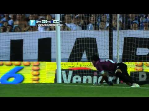 Las ocasiones del primer tiempo. Racing 0 - Godoy Cruz 0. Fecha 19. Primera División 2014. FPT