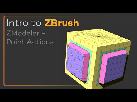 Intro to ZBrush 034 - ZModeler Point Actions! Slice, slide, split, and more!!