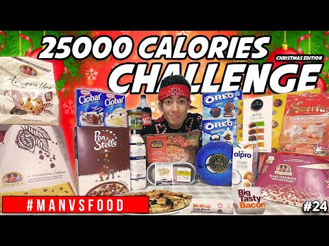 25000 CALORIE CHALLENGE - Christmas Edition - 25000 Kcal in 24 Ore - Cheat Day ITA | MAN VS FOOD