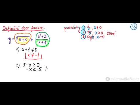 Definiční obor funkce - určení podmínek