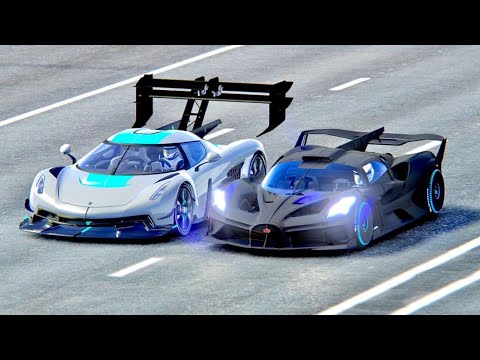 Bugatti Bolide Carbon Edition vs Koenigsegg Jesko GTR - Drag Race