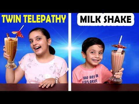 TWIN TELEPATHY MILK SHAKE CHALLENGE | Smoothie Challenge Aayu and Pihu Show