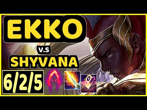 EKKO vs SHYVANA - 6/2/5 KDA JUNGLE GAMEPLAY - BR Ranked MASTER