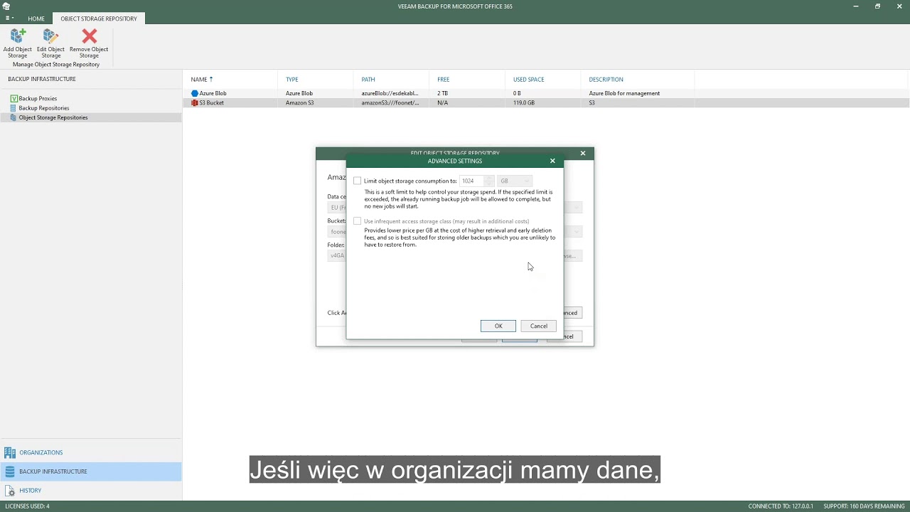 Tworzenie kopii zapasowych danych Office 365 w obiektowej pamięci masowej: AWS S3 i Azure Blob video