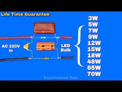 220 volt to 3/5/7/9/12/18/48/65/70W DC LED Driver Circuit Without Transformer - Multi Output