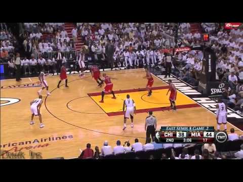 LeBron James (19 Points, 9 Assists) Heat vs Bulls Game 2 Highlights 5.8.13
