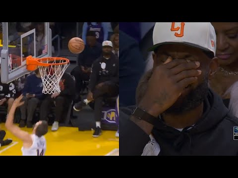 LeBron James and Lakers bench lose it after Maxi Kleber airballs layup 😂