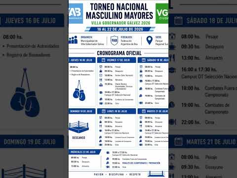 Programación "Torneo de Boxeo Villa Gobernador Gálvez"