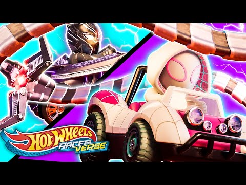 Capa de Uma grande e sinistra corrida octópode! Carros da Marvel no RacerVerse Hot wheels!