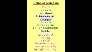 Complex Numbers Formulas -1