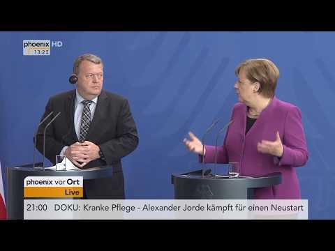 Pressekonferenz mit Angela Merkel und Lars Løkke Rasmussen am 12.04.18