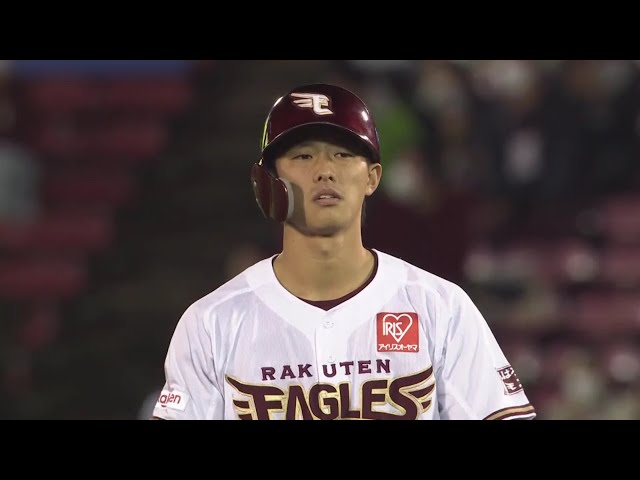 【4回裏】イーグルス・辰己 反撃の狼煙をあげるセンターへのタイムリー2ベースヒット!! 2020/10/23 E-F