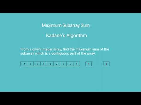 Solving Maximum Subarray Sum Problem Using Kadanes Algorithm A Dynamic Programming Approach