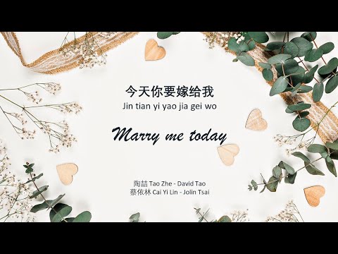 今天妳要嫁给我 Marry Me Today | David Tao & Jolin Tsai  Lyrics [Indo Sub]