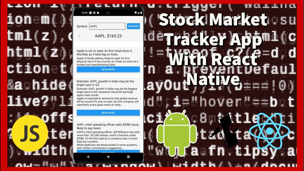 How To Make a Stock Market Tracker App With React Native || Fetch Data From an API