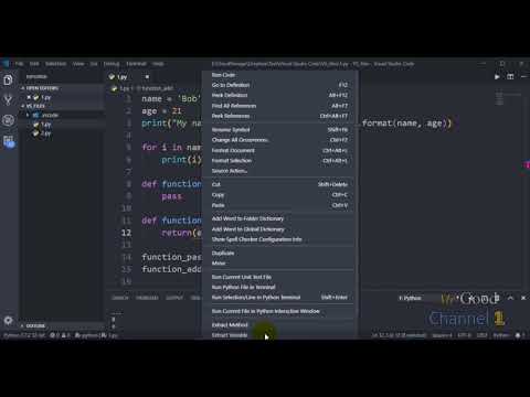 Refactoring Extract Variable Extract Method Run In Terminal Course Vs Code Python