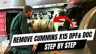 How to Remove Cummins X15 DPF and DOC (Kenworth, Peterbilt, Freightliner, Volvo) - Step by Step