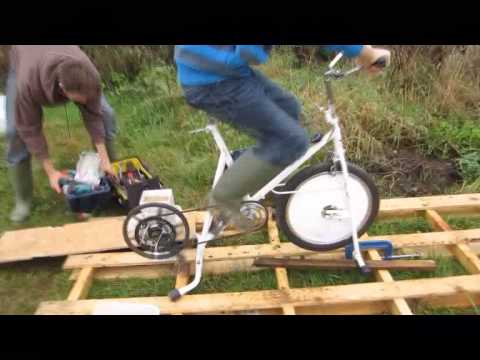 Bike powered grain mill