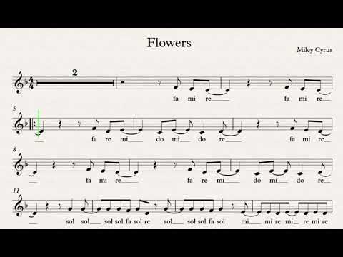 FLOWERS - Miley Cyrus - FREE PDF - Spartito facile per flauto dolce - Tutorial - Play along
