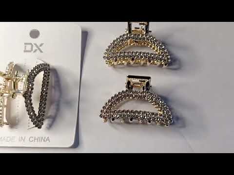 PIRANHA METAL DOURADA COM STRASS 3,5 CM