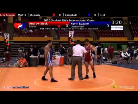 Sunkist Open - Greco - 74kg Final - Andrew Bisek vs. Kevin Lozano