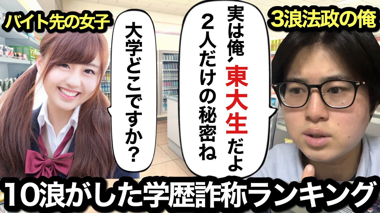 【学歴コンプ】10浪がしてしまった学歴詐称ランキングを発表します【藤川天】【田久保市長】