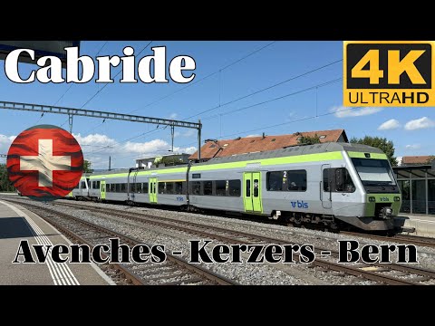 🚆🇨🇭 4K CABRIDE 🚆 Avenches - Kerzers - Bern / RABe 525 BLS