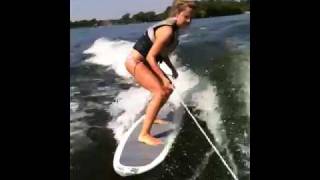 Julie christensen surfing it up on crystal lake