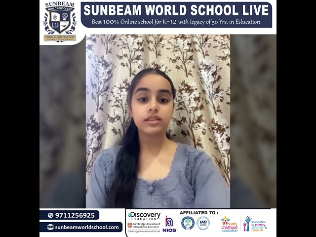 At Sunbeam World School, we encourage our students to explore, create, and share knowledge!