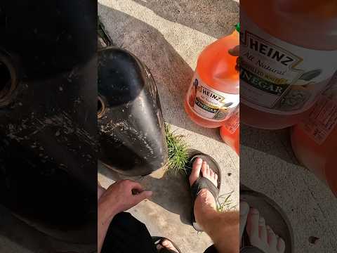 Harley Davidson sportster gas tank rust removal. #motorcycle #harleydavidson #bike  #rustremoval