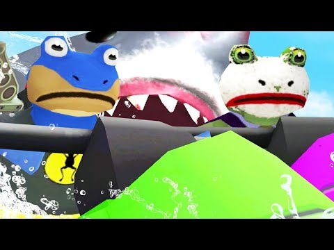 BAT FROG & JOKE FROG TEAM UP AGAINST THE GIANT SHARK! - Amazing Frog - Part 116 | Pungence