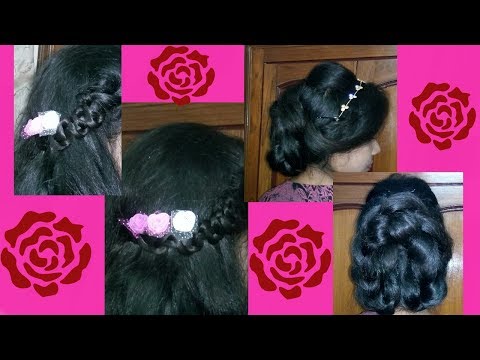 Valentine's Day (Day+Night) Special Hair style 2018 || princess bun and open hair style | Stylopedia Video