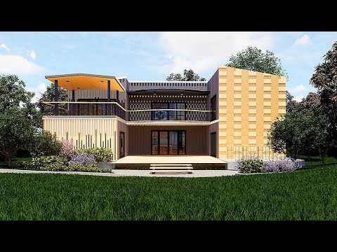 Container House Design in Sketchup + D5 Render