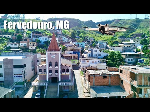 Fervedouro, MG, vista do alto. Imagens aéreas com drone DJI Mini 3. 