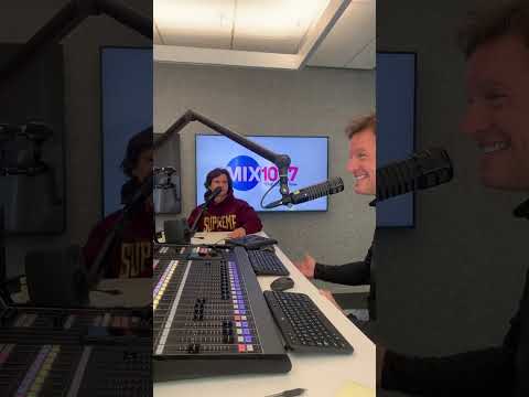 Lukas Graham in the Mix 107 7 studio with Jeff Stevens in preparation for Concert For A Cure 2022