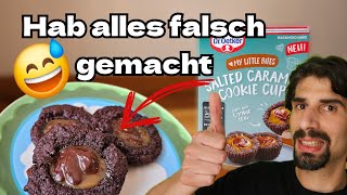 Die Anleitung war schuld: Dr. Oetker Salted Caramel Cookie Cups Backmischung