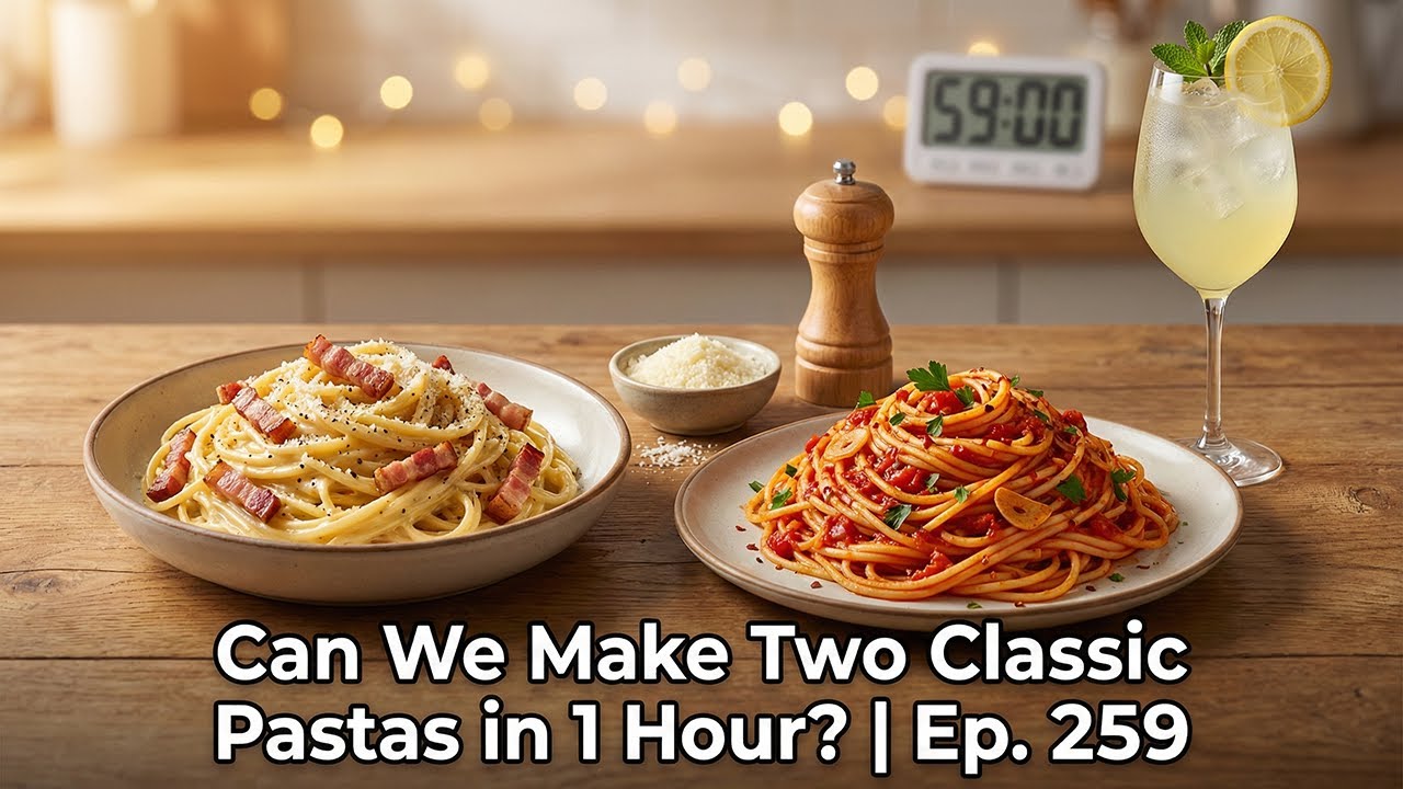 Can We Make Two Classic Pastas in 1 Hour? Tune In To Find Out