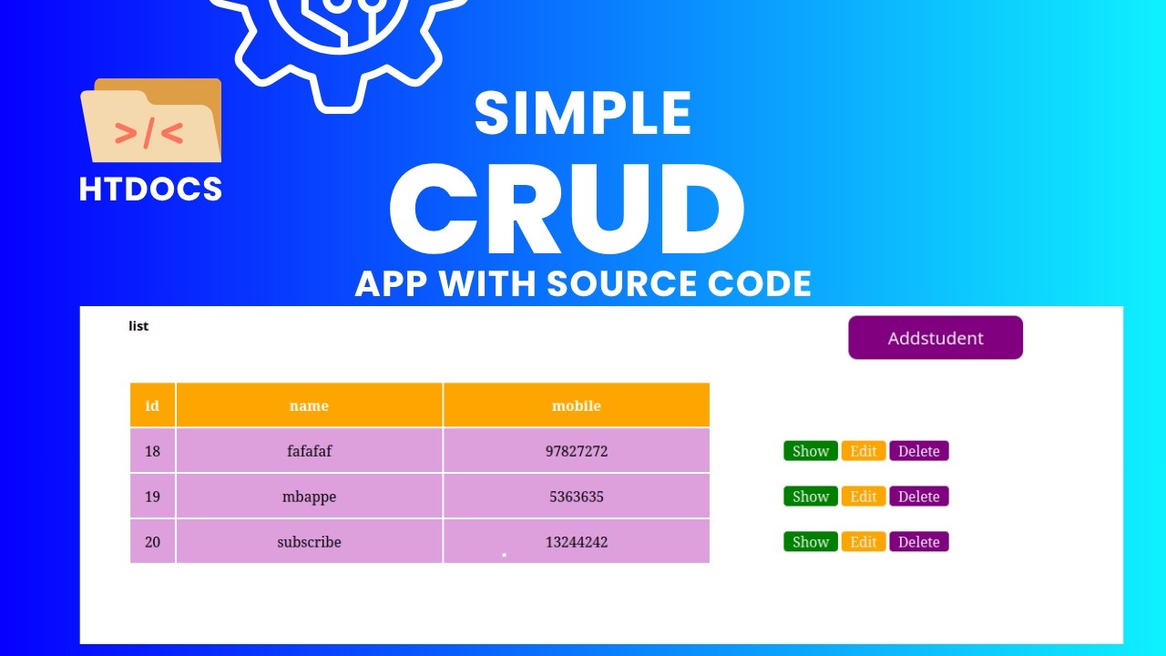 simple crud app made using php and mysql