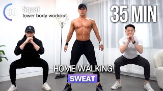 [EN] 35분 걷기 홈트 (땀범벅💦!!) 저질체력 다 들어와! | 35min FAT-BURNING HOME WALKING (SWEAT💦!!) // Full Body workout