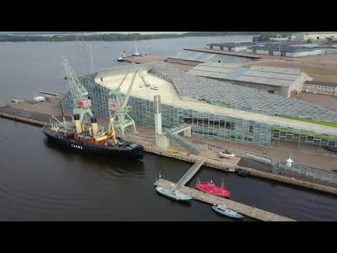 Kotka harbor - Tarmo - Maritime Center Vellamo - Finland 4K
