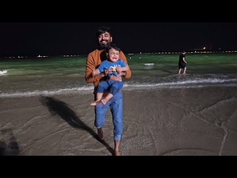 Mohid doesn't like sea waves he is crying when i take him inside the sea. #youtube #youtubeshorts