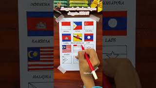 Download lagu Gambar Bendera Negara Anggota ASEAN | FLAGS OF ASEAN #menggambardanbelajar #belajarmenggambar #fyp mp3