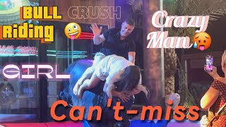 Download lagu Crazy 🤪 man and woman bull 🐂 riding together! Mechanical bull 🐂 riding mp3