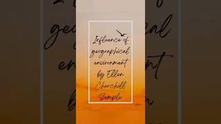 Ellen Churchill Semple#shorts#netjrf#geographywithginny#cse#rpsc#upsc#geojio#ips#college#firstwomen