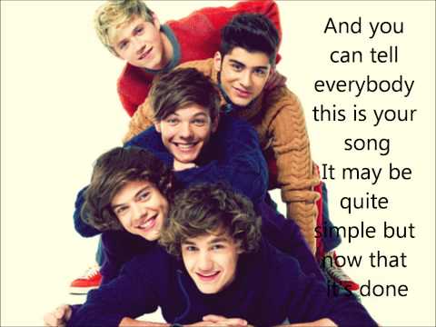 One Direction -Your Song- Lyrics On Screen