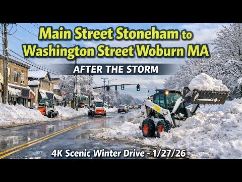 Main St Stoneham to Washington St Woburn MA | After the Storm❄️ | 4K Scenic Winter Drive - 1/27/26