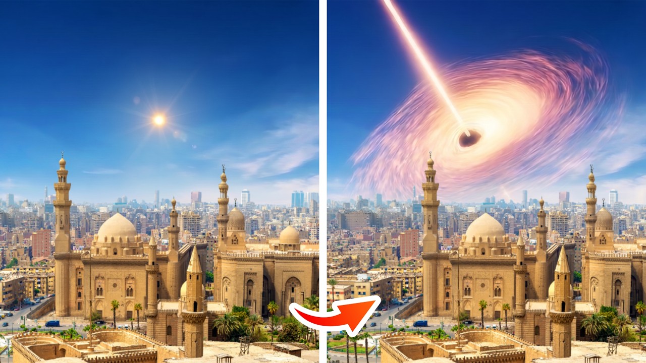 ماذا لو كان اكبر ثقب اسود في الكون مكان الشمس؟🤯